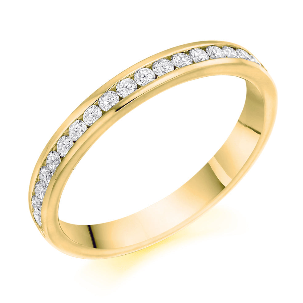 Channel-Set Half Eternity Ring, 0.33ct total (HET8603) in Yellow Gold