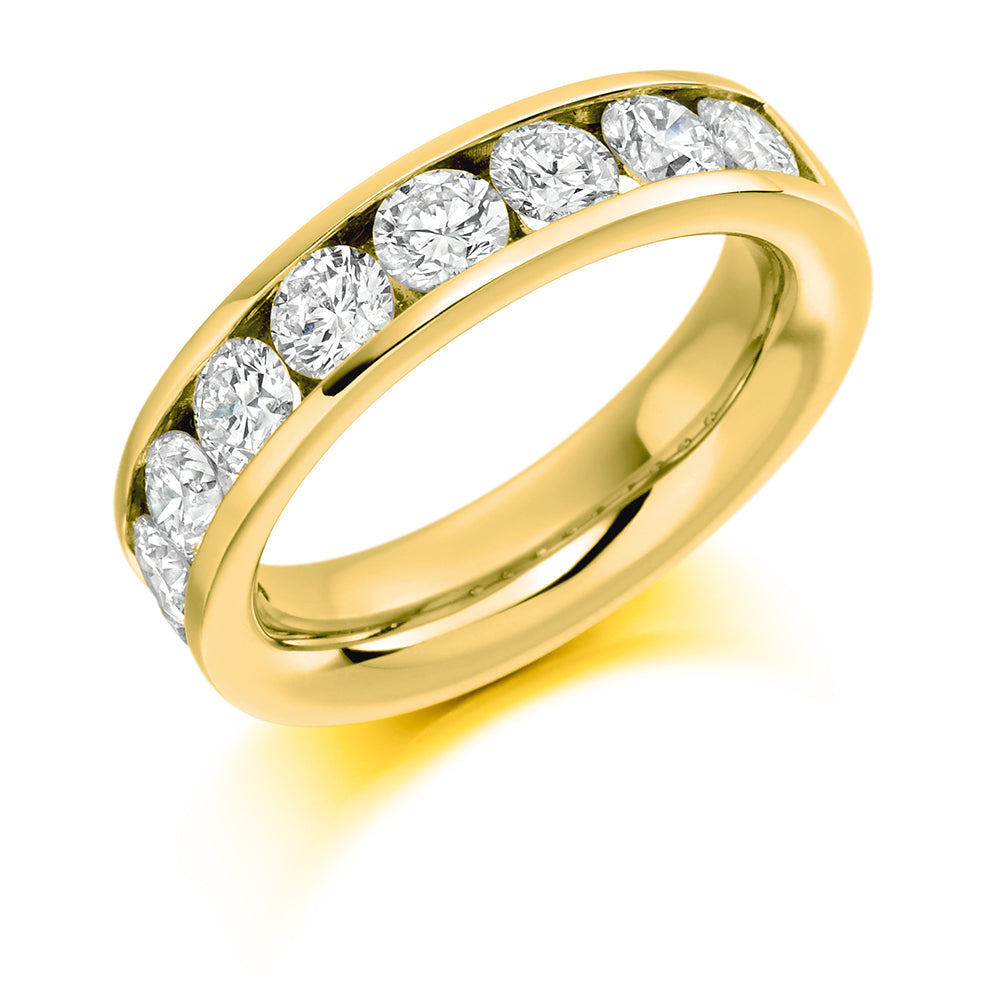 Channel-Set Half Eternity Ring, 1.5ct total (HET8842) in Yellow Gold