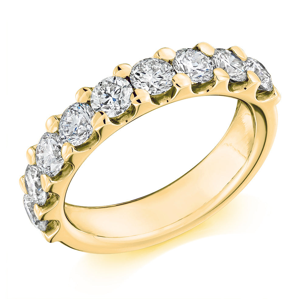 Micro-Claw Half Eternity Ring, 2.0ct total (HET8932) in Yellow Gold