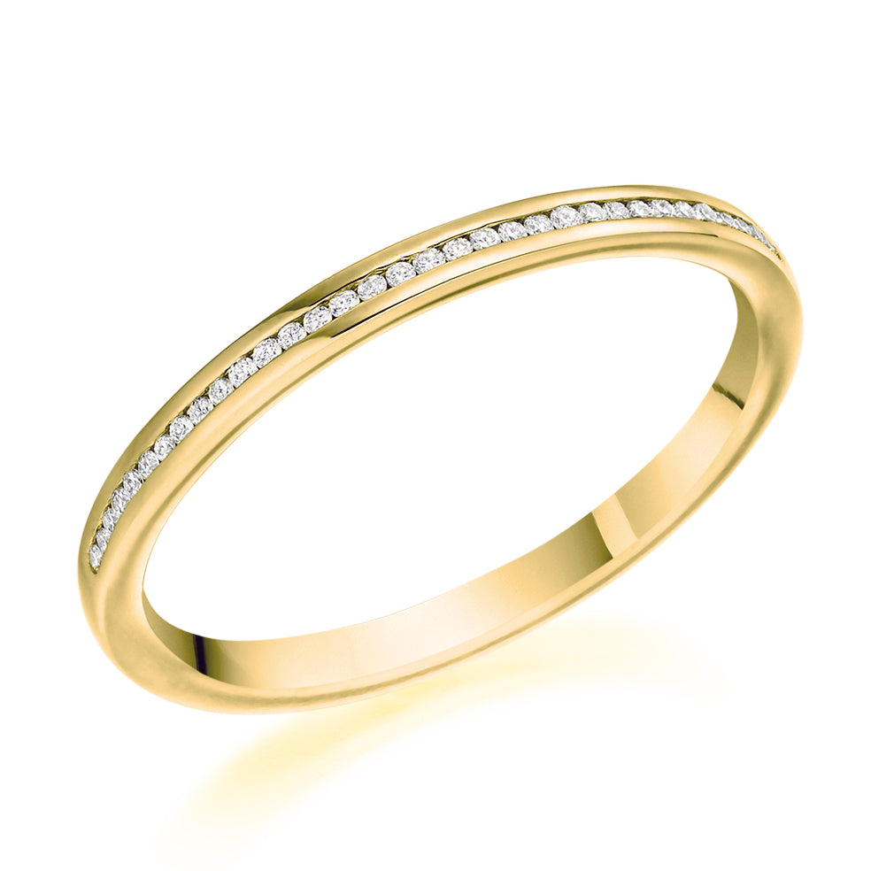 Channel-Set Half Eternity Ring, 0.07ct total in Yellow Gold