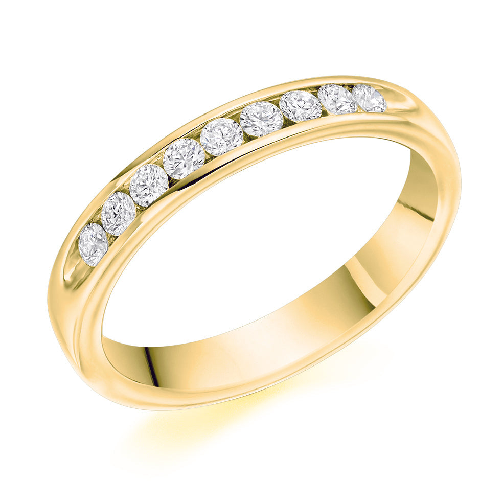 Channel-Set Half Eternity Ring, 0.27ct total in Yellow Gold
