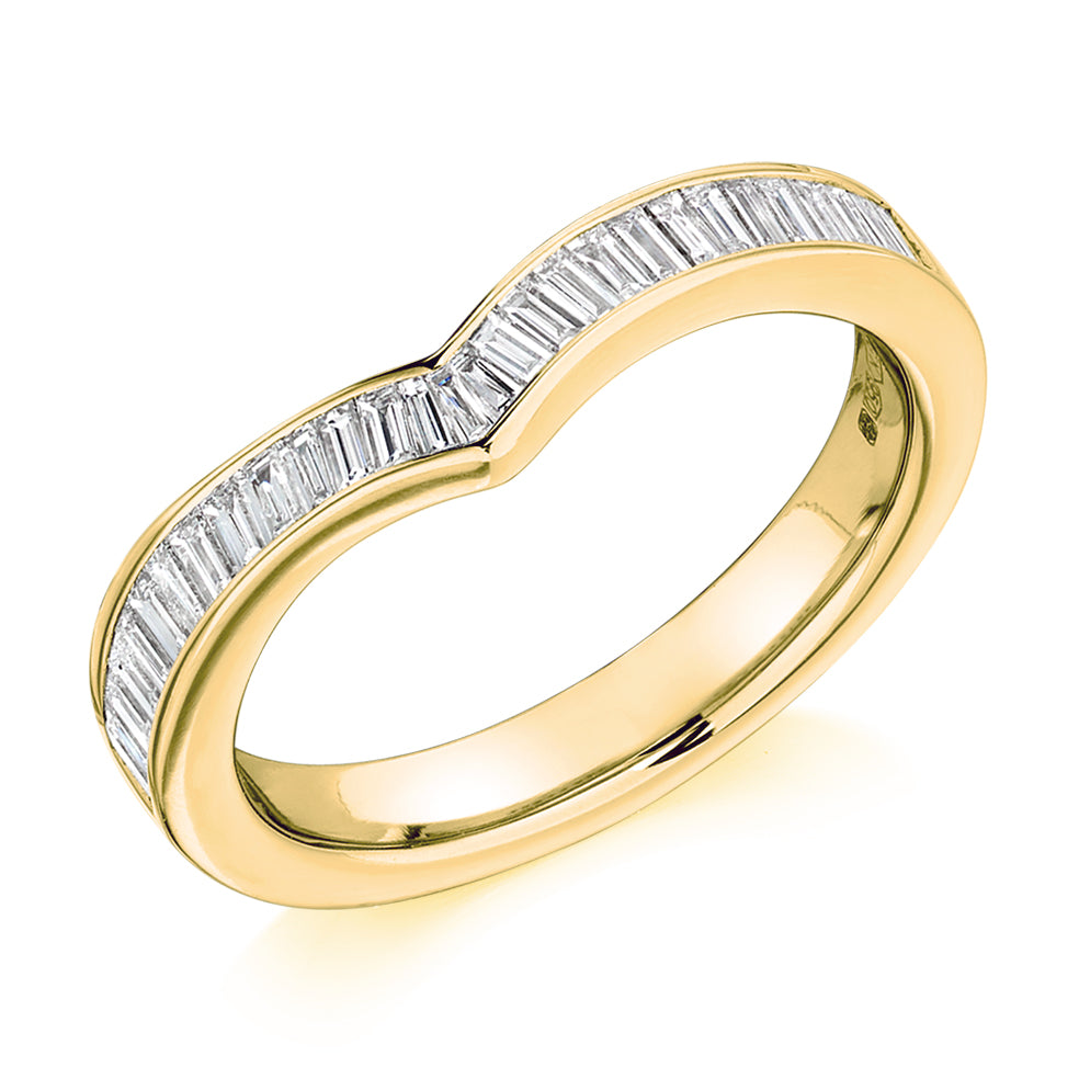 Shaped Channel-Set Half Eternity Ring, 0.5ct total in Yellow Gold