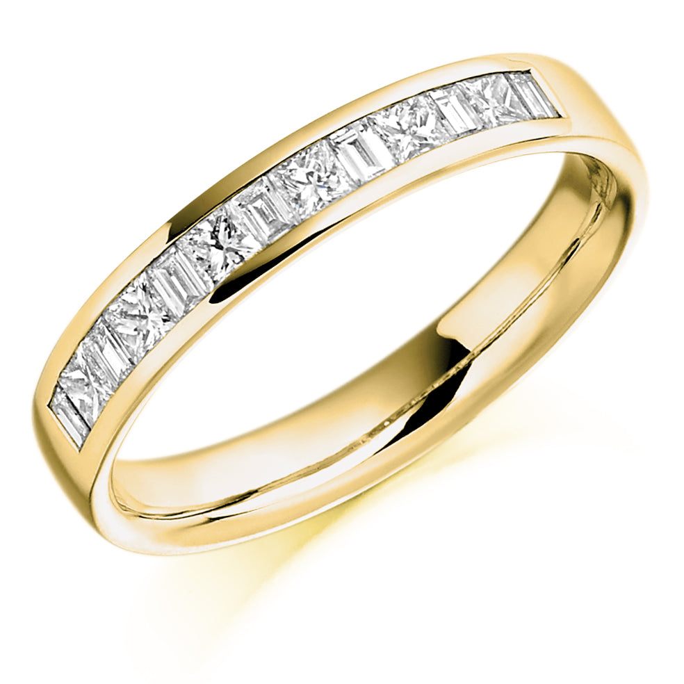 Channel-Set Half Eternity Ring, 0.5ct total (HET917) in Yellow Gold