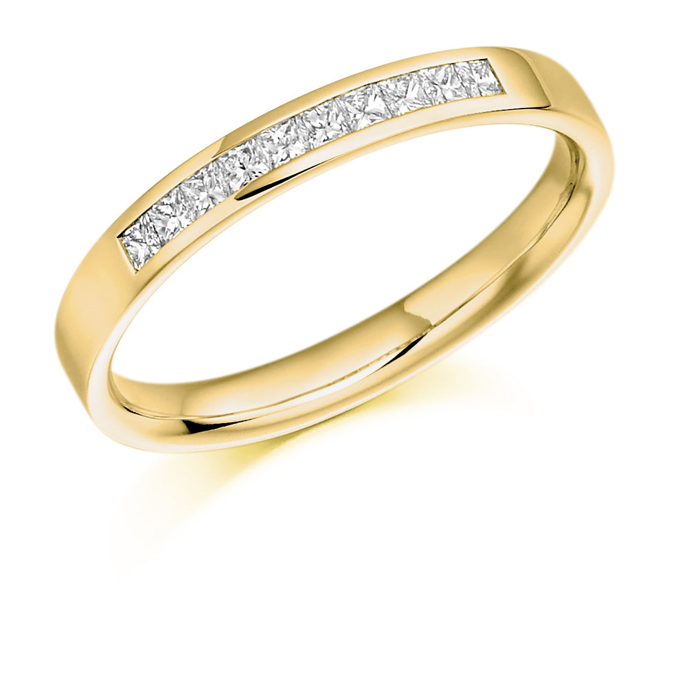 Channel-Set Half Eternity Ring, 0.25ct total (HET928) in Yellow Gold