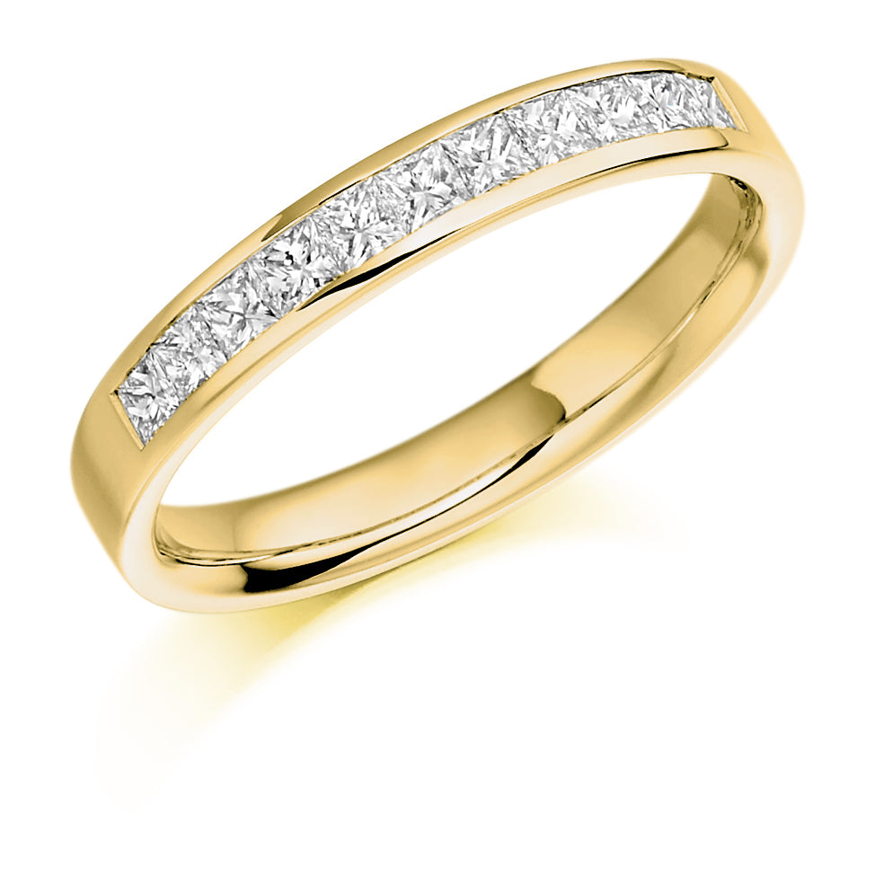 Channel-Set Half Eternity Ring, 0.5ct total (HET929) in Yellow Gold