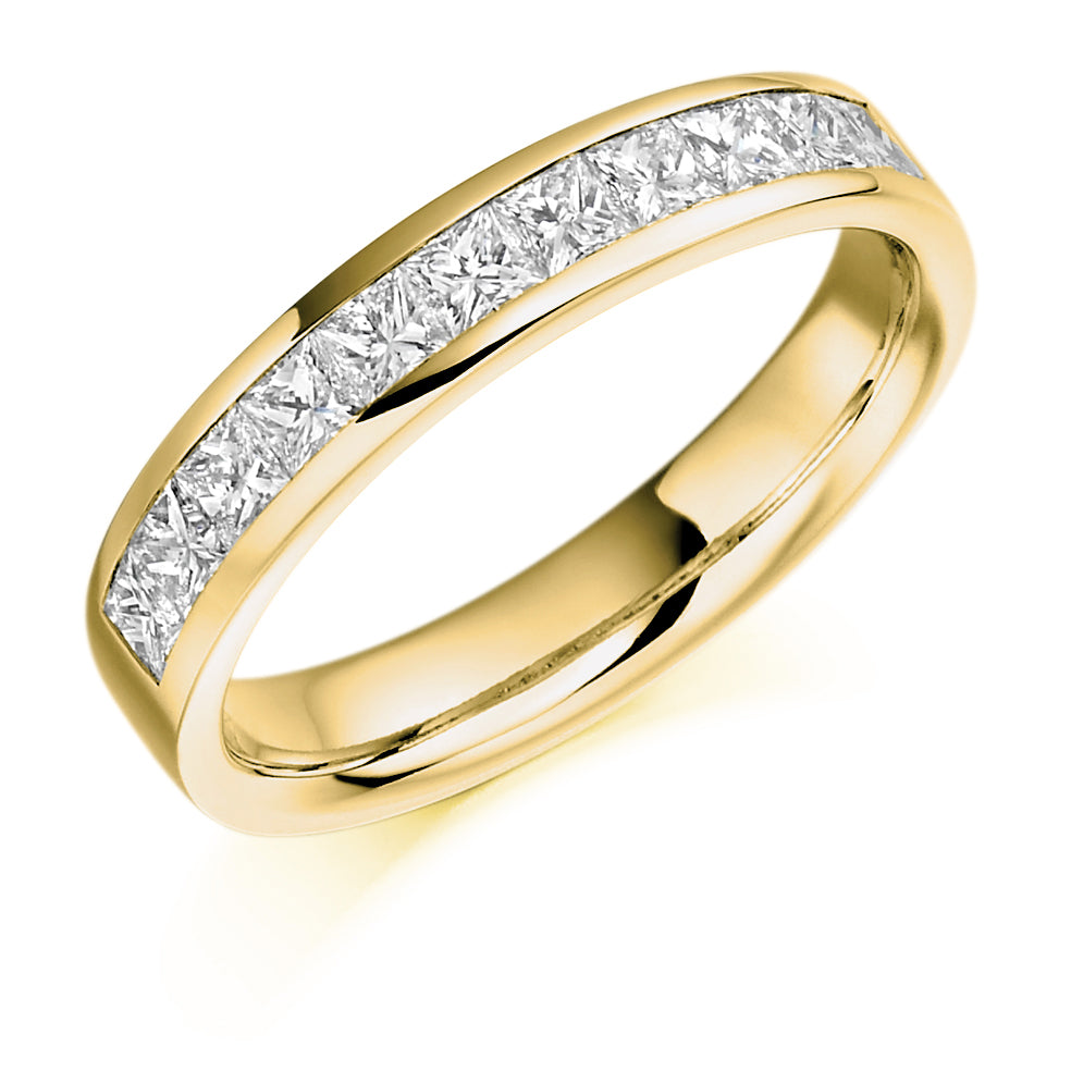 Channel-Set Half Eternity Ring, 0.75ct total (HET930) in Yellow Gold