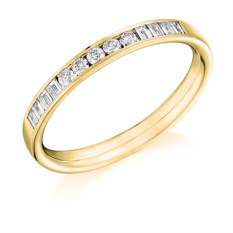 Channel-Set Half Eternity Ring, 0.25ct total (HET9325) in Yellow Gold