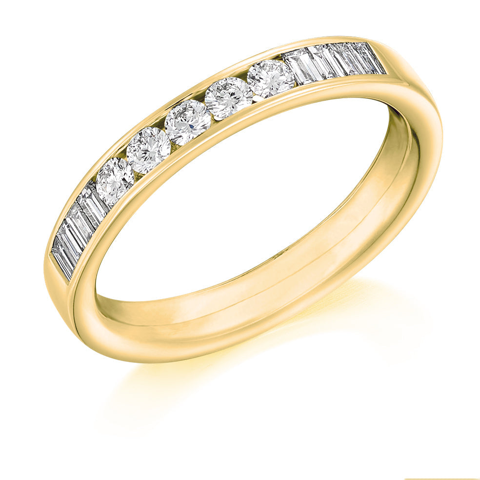 Channel-Set Half Eternity Ring, 0.5ct total (HET9326) in Yellow Gold