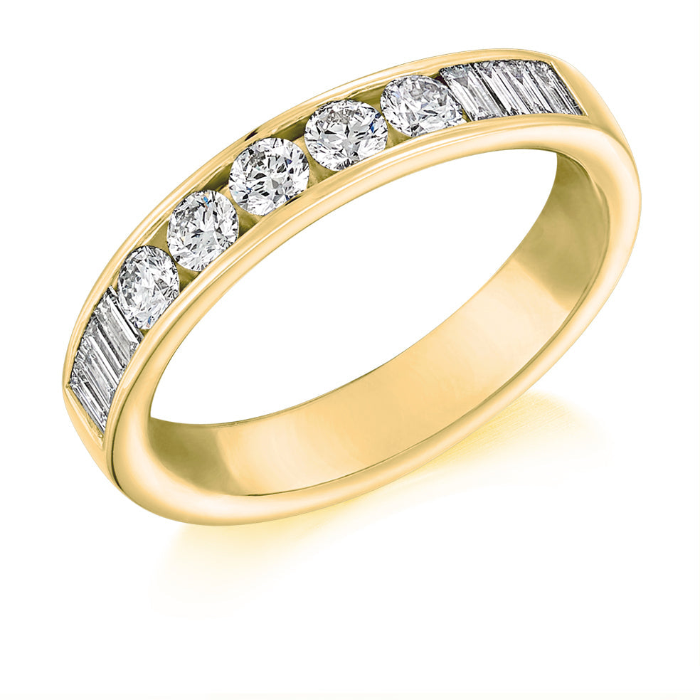 Channel-Set Half Eternity Ring, 0.75ct total (HET9327) in Yellow Gold