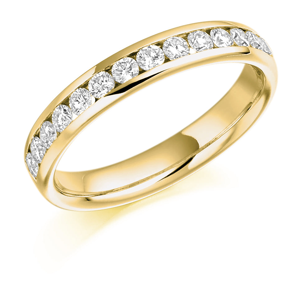 Channel-Set Half Eternity Ring, 0.50ct total (HET937) in Yellow Gold