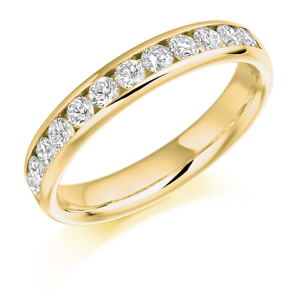 Channel-Set Half Eternity Ring, 0.66ct total (HET938) in Yellow Gold