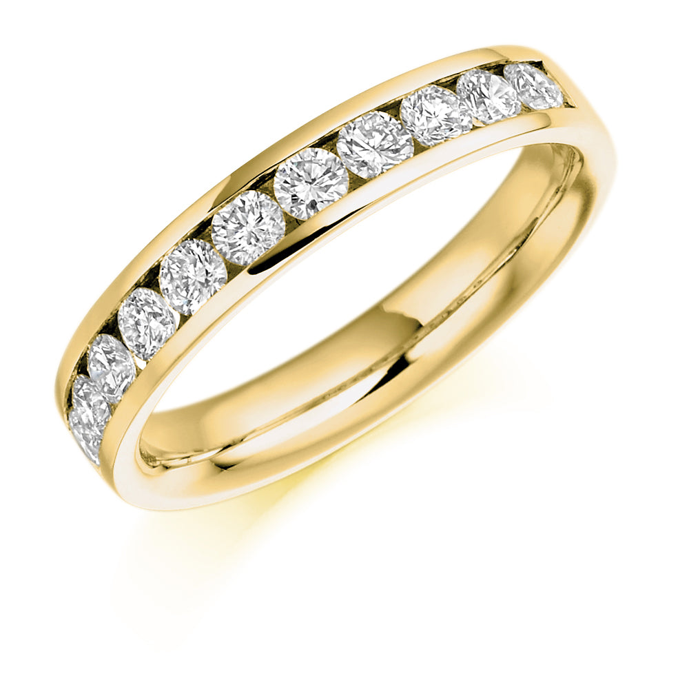 Channel-Set Half Eternity Ring, 0.78ct total (HET939) in Yellow Gold