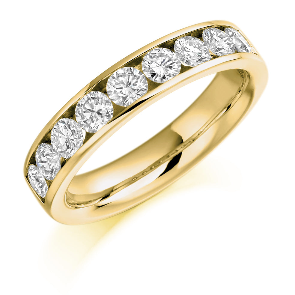 Channel-Set Half Eternity Ring, 1.00ct total (HET940) in Yellow Gold
