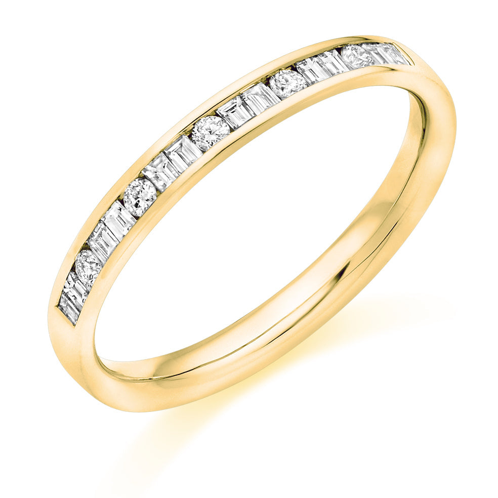 Channel-Set Half Eternity Ring, 0.25ct total (HET9414) in Yellow Gold