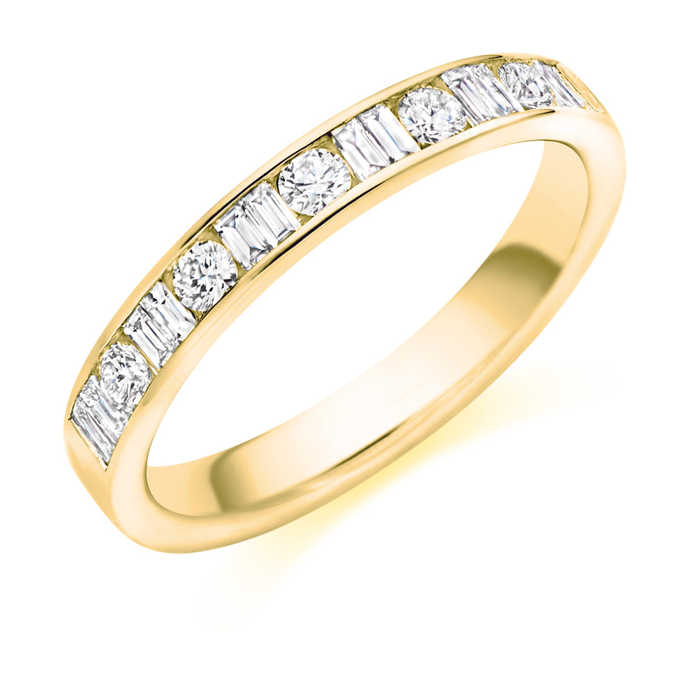 Channel-Set Half Eternity Ring, 0.50ct total (HET9415) in Yellow Gold