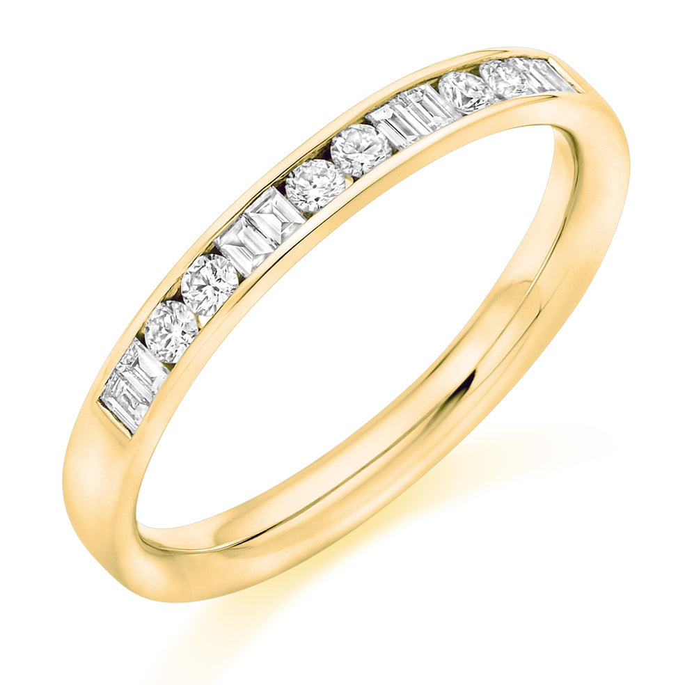 Channel-Set Half Eternity Ring, 0.25ct total (HET9418) in Yellow Gold