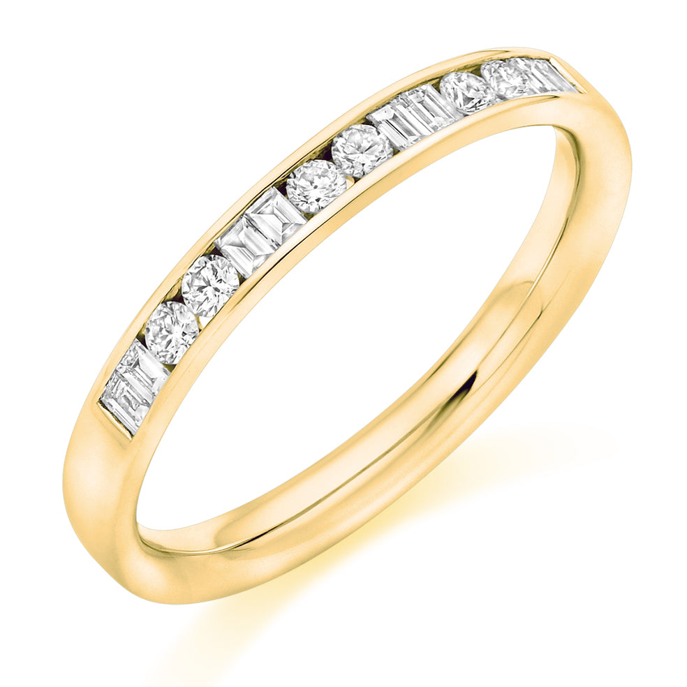 Channel-Set Half Eternity Ring, 0.25ct total (HET9418) in Yellow Gold