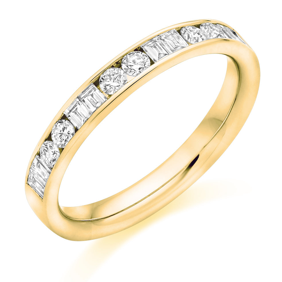 Channel-Set Half Eternity Ring, 0.50ct total (HET9419) in Yellow Gold