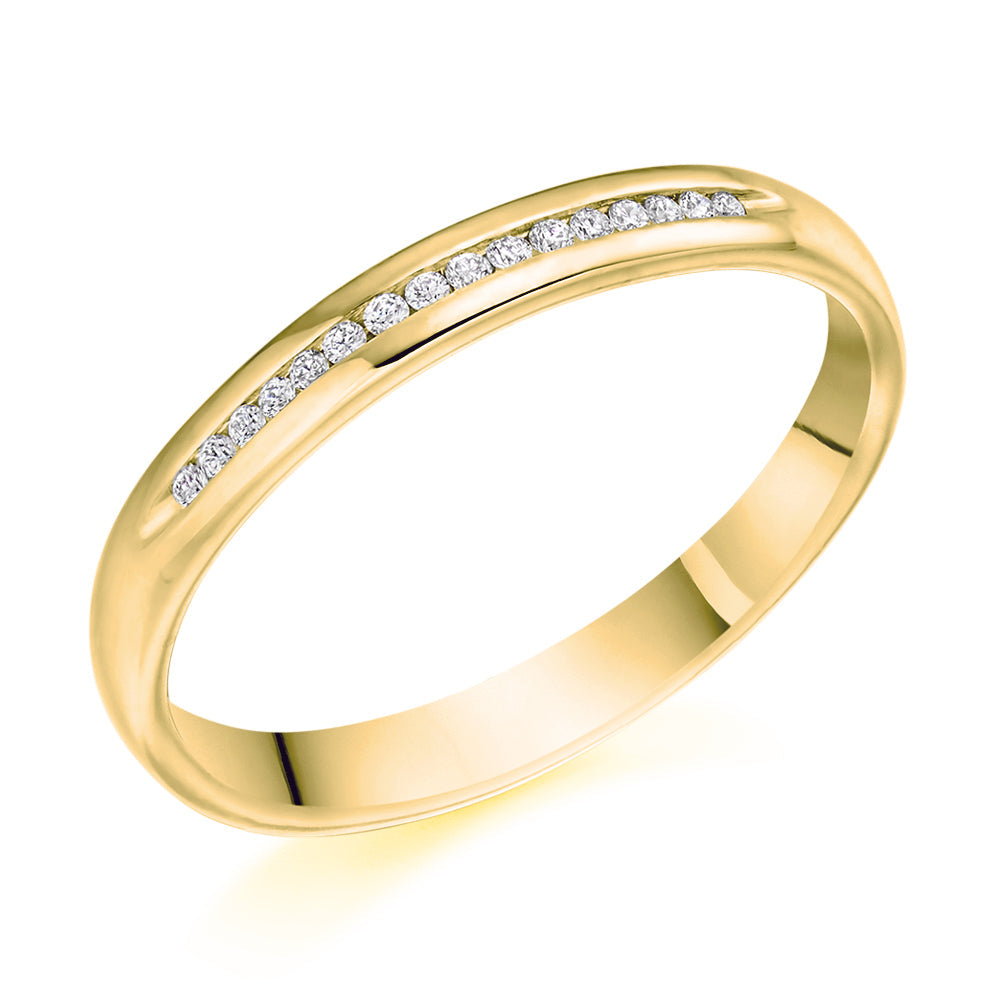 Channel-Set Half Eternity Ring, 0.07ct total (HET9430) in Yellow Gold