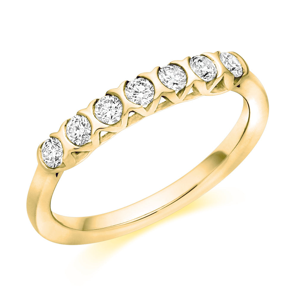 Bar-Set Half Eternity Ring, 0.35ct total (HET9438) in Yellow Gold
