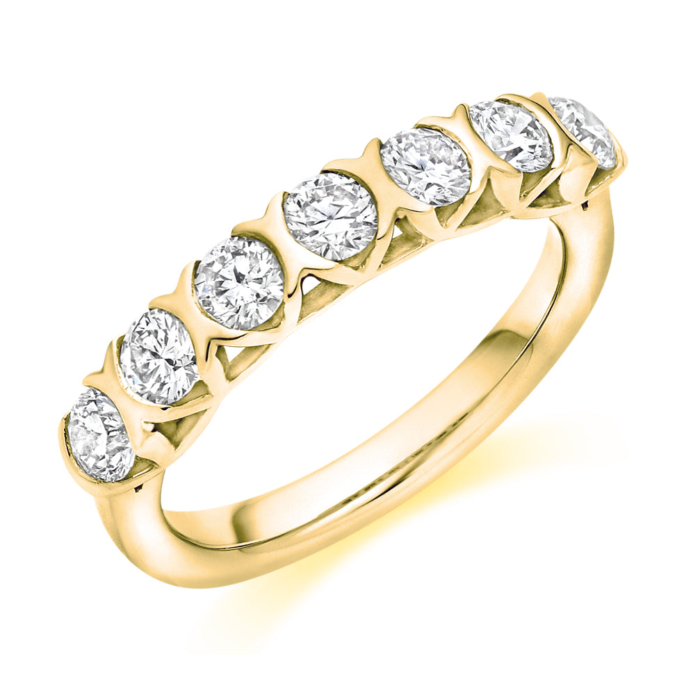Bar-Set Half Eternity Ring, 1.0ct total (HET9445) in Yellow Gold
