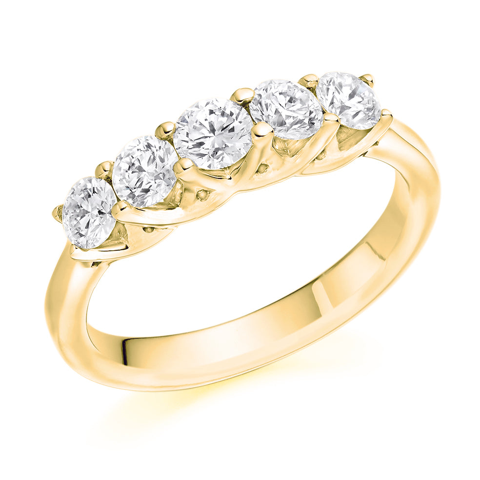 Claw-Set Half Eternity Ring, 1.0ct total (HET9460) in Yellow Gold