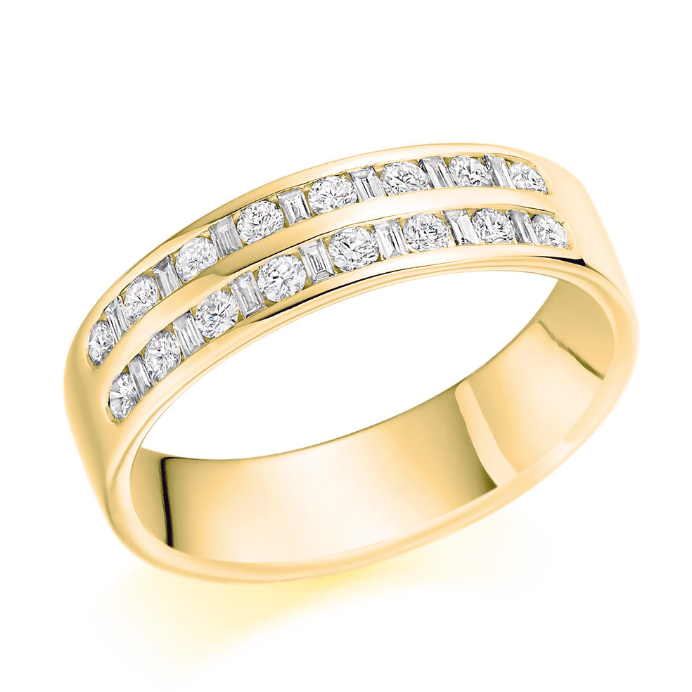 Channel-Set Half Eternity Ring, 0.5ct total (HET9516) in Yellow Gold