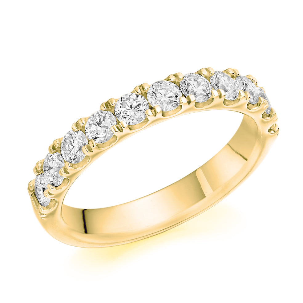 Micro-Claw Half Eternity Ring, 1.0ct total (HET9601) in Yellow Gold