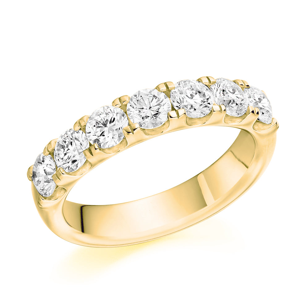 Micro-Claw Half Eternity Ring, 1.5ct total (HET9646) in Yellow Gold