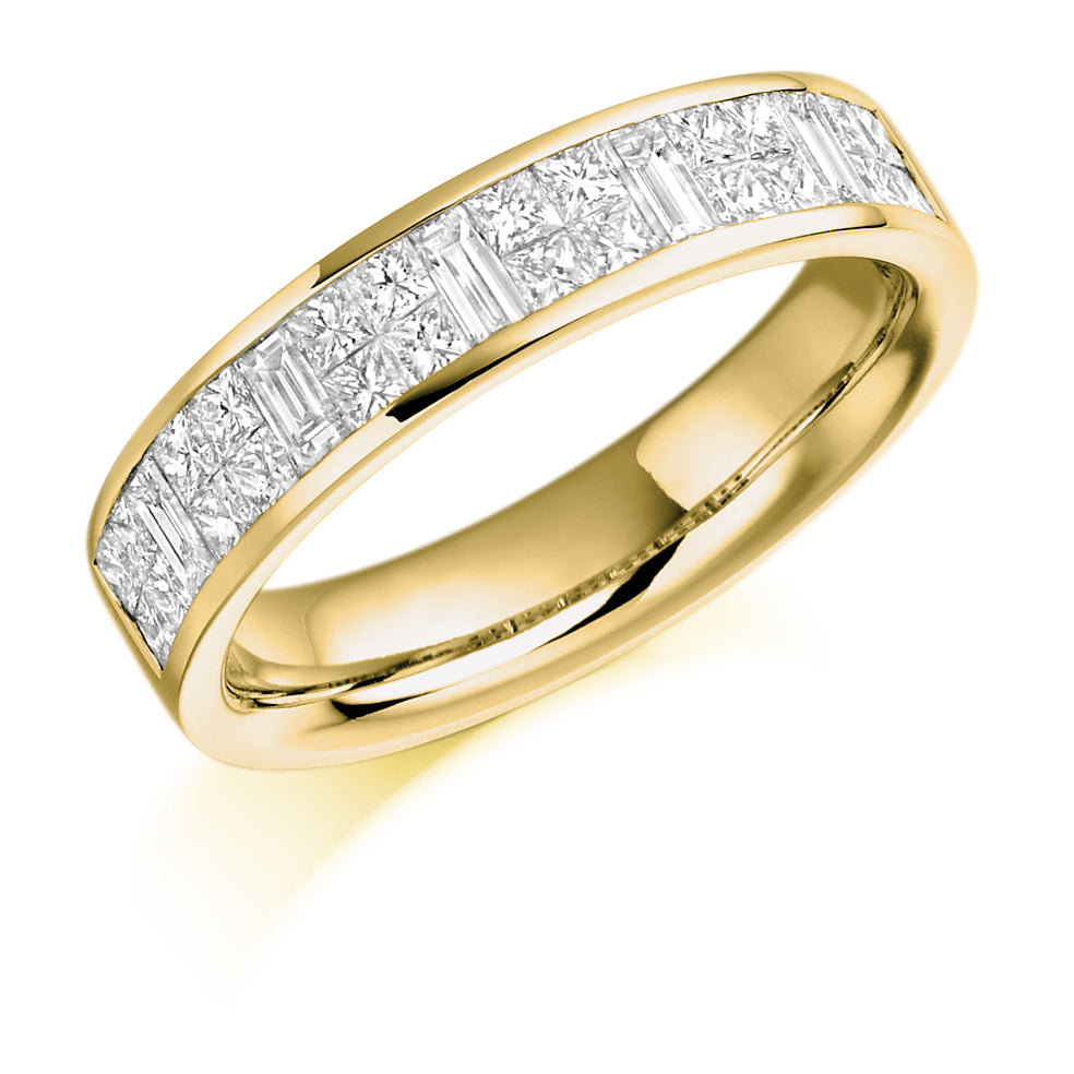 Channel-Set Half Eternity Ring, 1.0ct total in Yellow Gold