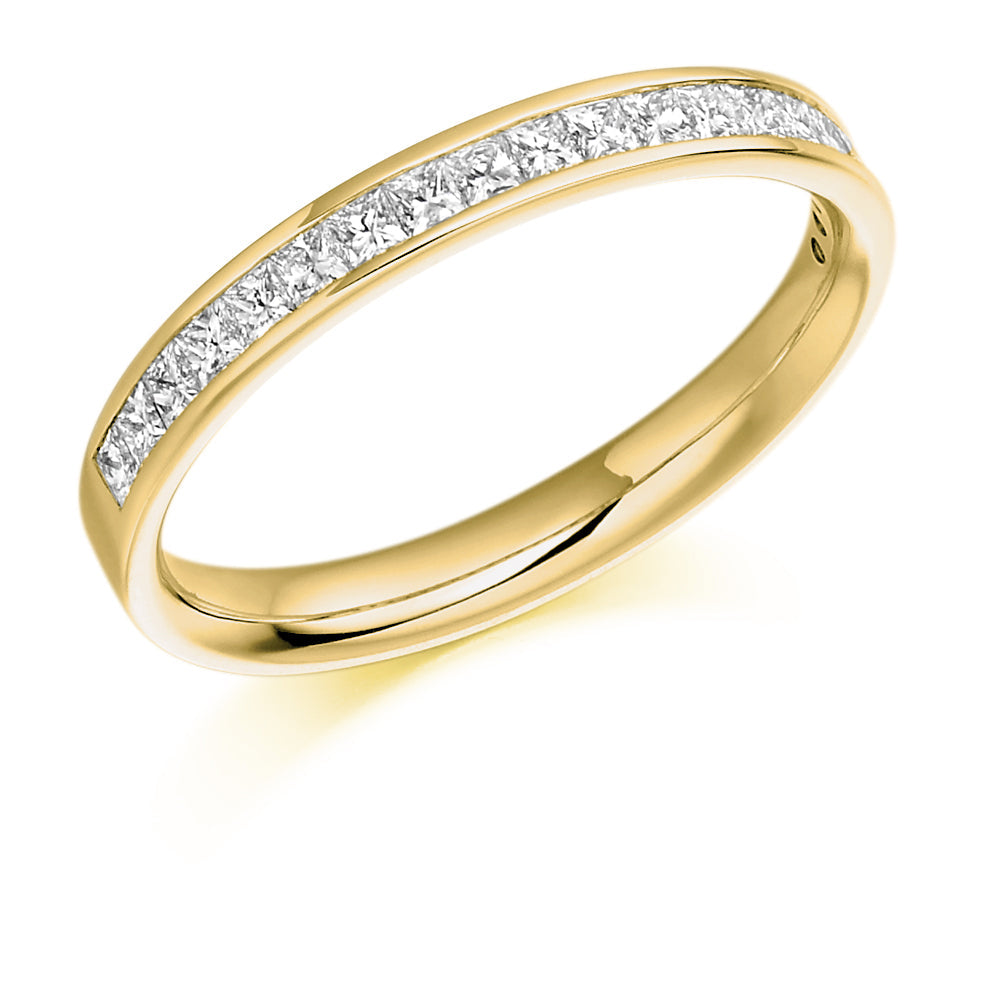 Channel-Set Half Eternity Ring, 0.5ct total (HET993) in Yellow Gold