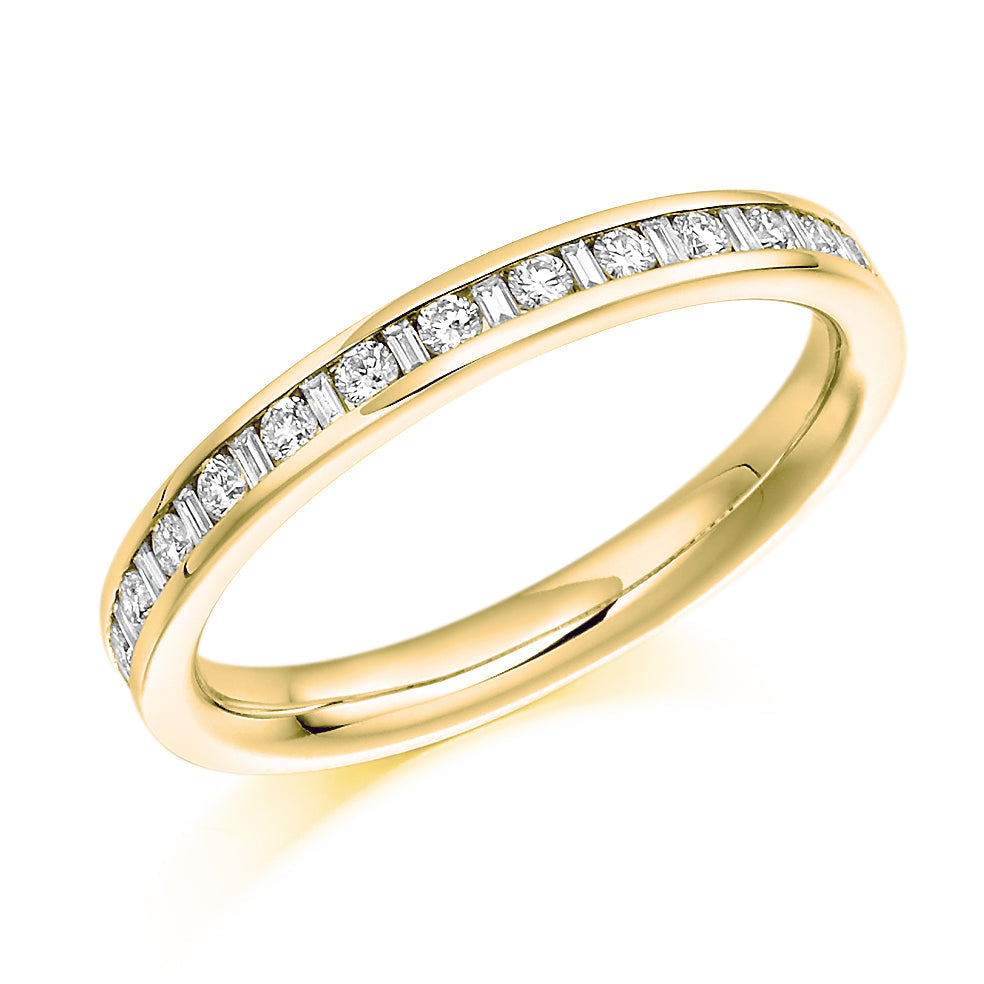 Channel-Set Half Eternity Ring, 0.3ct total (HET995) in Yellow Gold