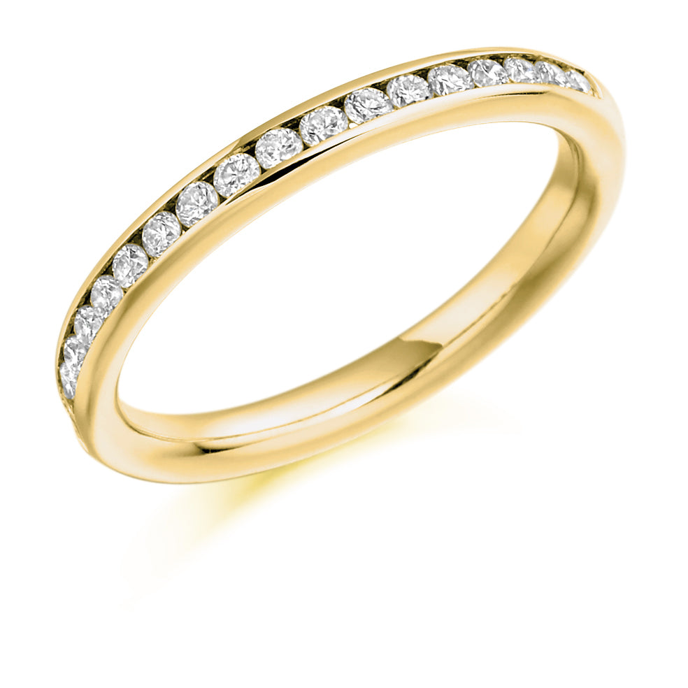 Channel-Set Half Eternity Ring, 0.33ct total (HET997) in Yellow Gold