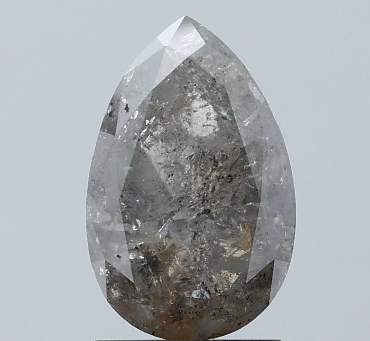 Pear Salt And Pepper Natural Diamond 2.45ct I3 loose diamond