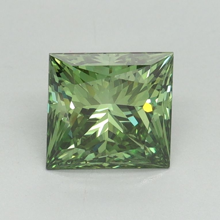 Princess Fancy Vivid Green Lab-grown Diamond 1.15ct VS1 loose diamond