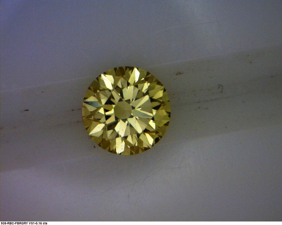 Round Fancy Brownish Greenish Yellow Natural Diamond 0.16ct loose diamond