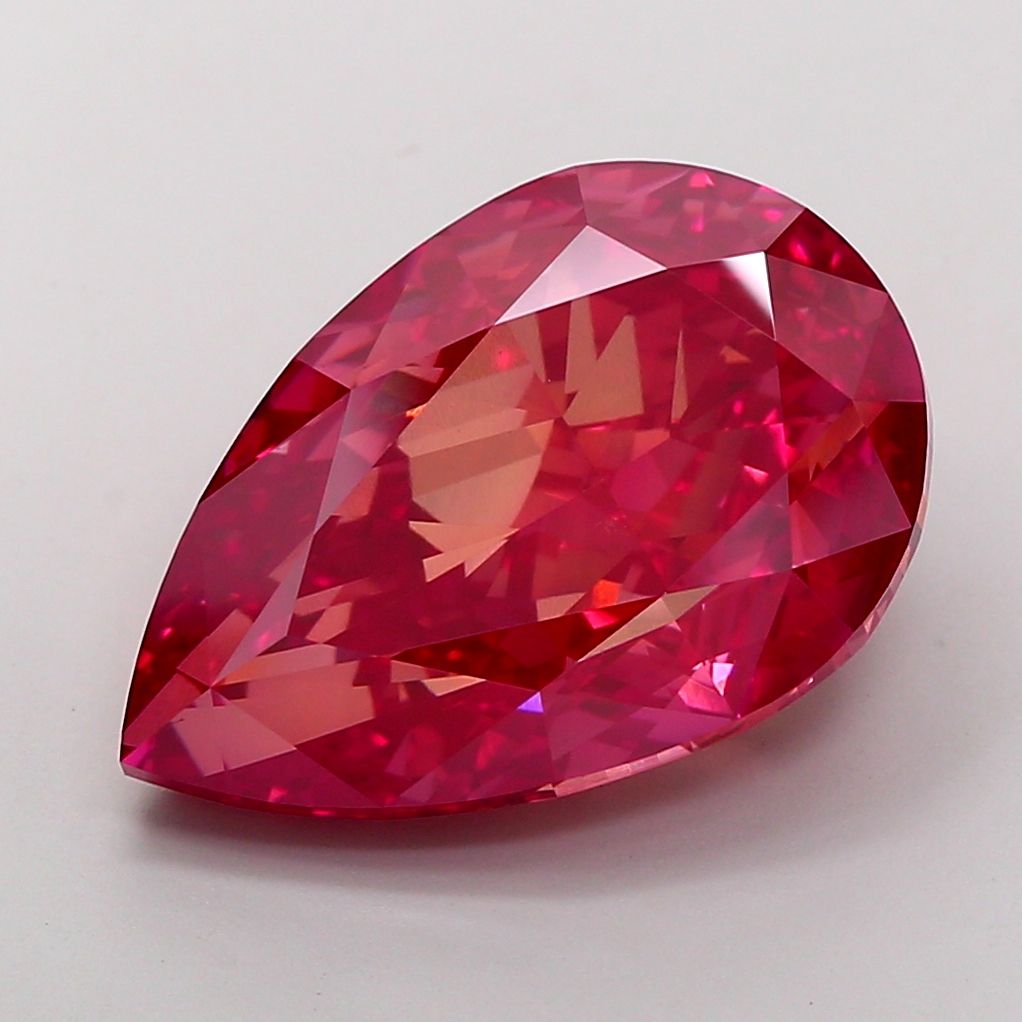 Pear Fancy Vivid Red Lab-grown Diamond 15.06ct VS1 loose diamond