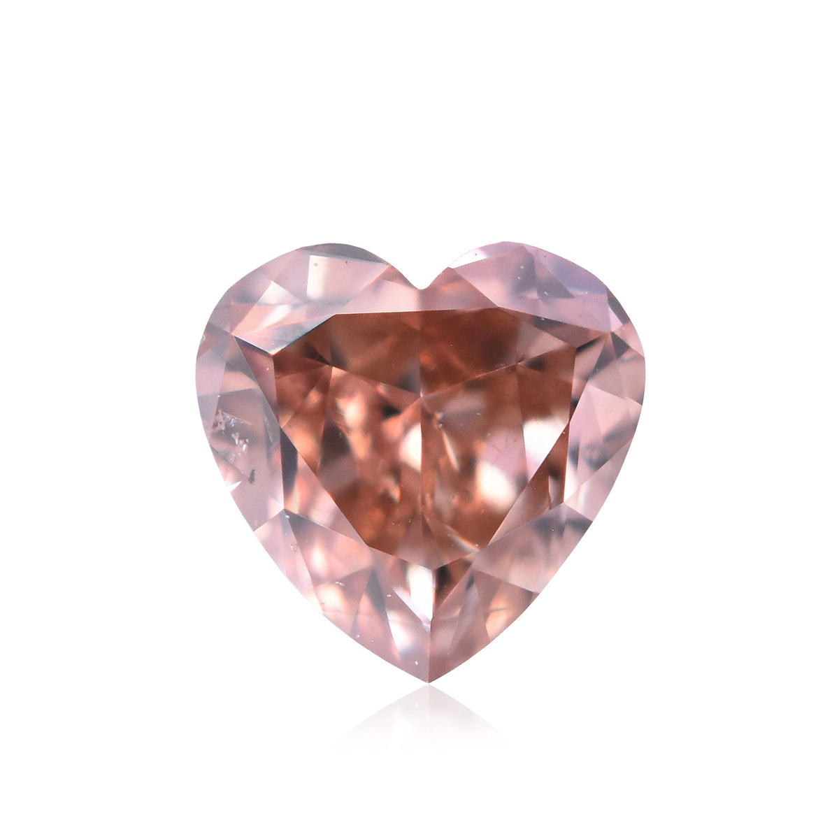 Heart Fancy Deep Brownish Orangey Pink Natural Diamond 0.22ct SI1 loose diamond