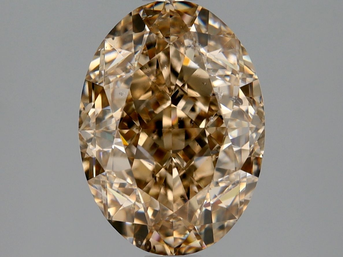 Oval Fancy Yellow Brown Natural Diamond 2.51ct SI2 loose diamond