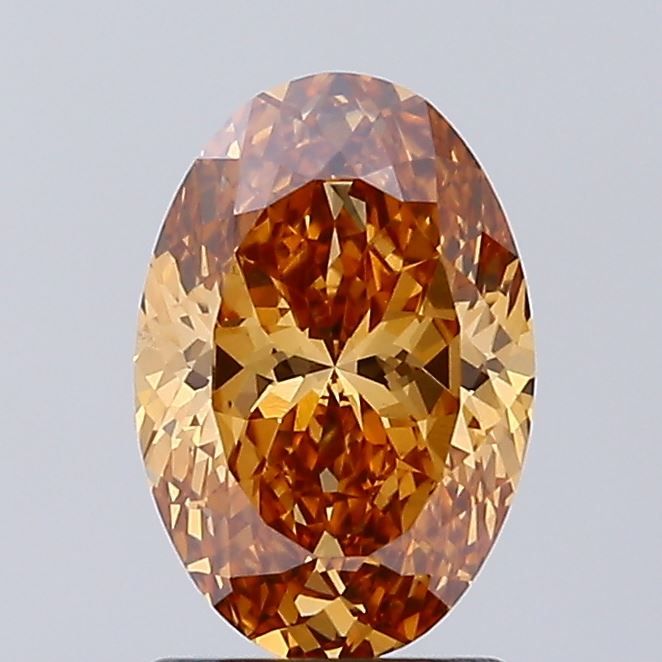 Oval Fancy Intense Brown Orange Lab-grown Diamond 1.68ct VS1 loose diamond