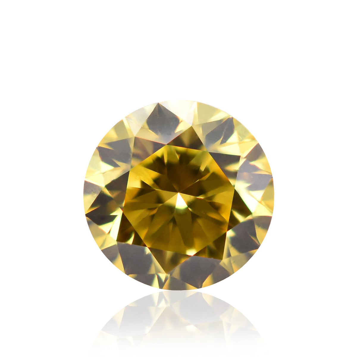 Round Fancy Vivid Yellow Natural Diamond 0.37ct SI1 loose diamond