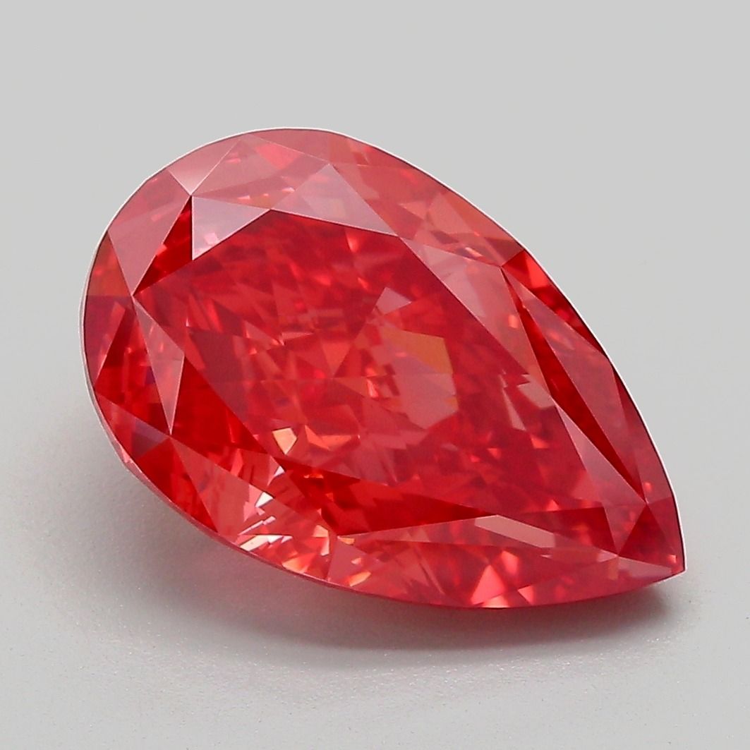 Pear Fancy Vivid Red Lab-grown Diamond 4.75ct VS1 loose diamond