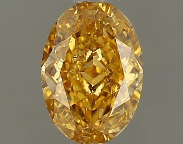 Oval Fancy Intense Yellow Orange Natural Diamond 0.43ct SI2 loose diamond