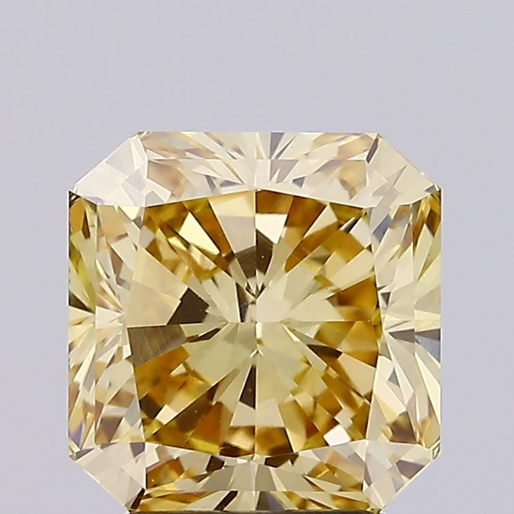 Square Radiant Fancy Intense Yellow Lab-grown Diamond 2.68ct VS1 loose diamond