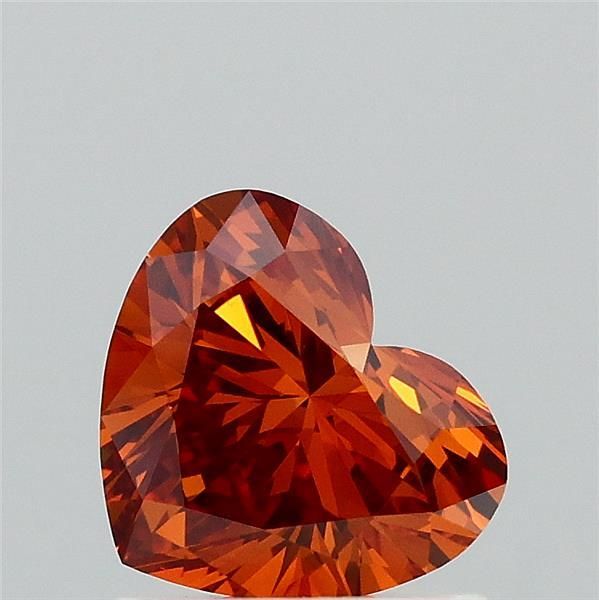 Heart Fancy Intense Brownish Orange Lab-grown Diamond 1ct VS1 loose diamond