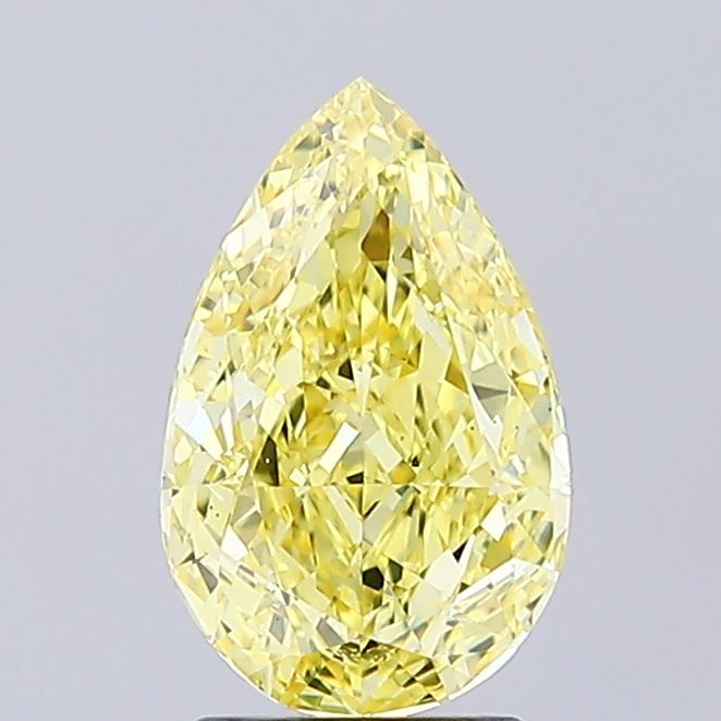 Pear Fancy Intense Yellow Lab-grown Diamond 2.09ct VS1 loose diamond