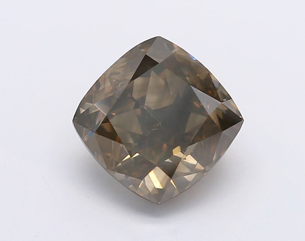Cushion Fancy Dark Greenish Brown Natural Diamond 2.02ct loose diamond