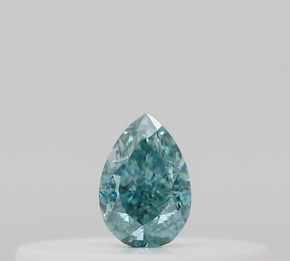 Pear Fancy Vivid Blue Green Natural Diamond 0.08ct loose diamond