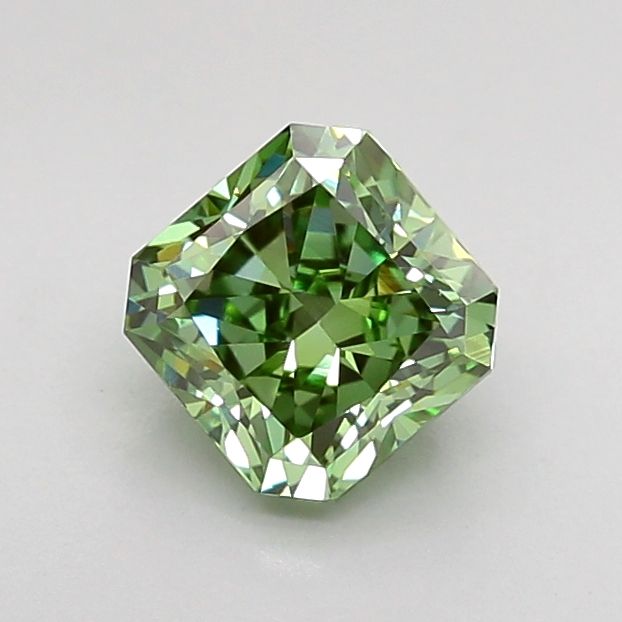 Square Radiant Fancy Vivid Green Lab-grown Diamond 1ct VS1 loose diamond