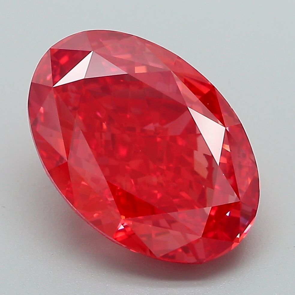 Oval Fancy Vivid Red Lab-grown Diamond 5.26ct VS1 loose diamond
